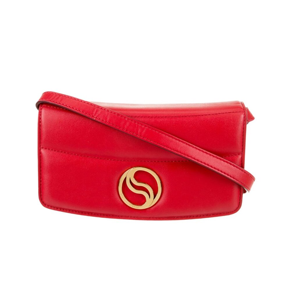 Stella McCartney S-wave Wallet with Strap in Scarlet Red
